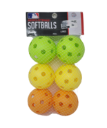 MLB Franklin Sports Aero Strike Plastic Softballs 6 Pack Green Yellow Or... - £11.66 GBP