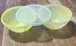 2 Vintage Tupperware Wonderlier Bowls #235 Yellow SHEER Lid #228-18 - $18.94 CAD