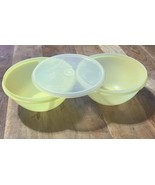 2 Vintage Tupperware Wonderlier Bowls #235 Yellow SHEER Lid #228-18 - $13.84