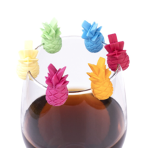 6pc. Pineapple Silicone Wine Glass Charm Markers - £5.68 GBP