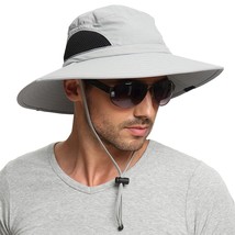 Sun Hat For Men/Women, Wide Brim Bucket Hat Foldable Boonie Hat For Fishing Hiki - £22.13 GBP