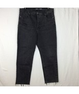 Old Navy Jeans Womens 18 Black High Rise Slouchy Straight Button Fly Cro... - $7.92