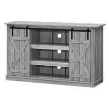 Sliding Barn TV Stand Console Table-Gray - Color: Gray - £151.41 GBP