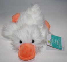 Walmart Easter Furry White Duck Chick 8&quot; Plush Stuffed Soft Toy Lying Tummy New - £19.30 GBP