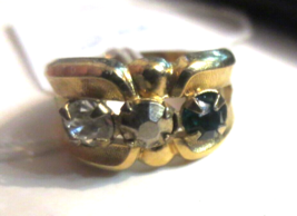 Vintage 14k Gold Electro plate women&#39;s Childs Ring size 1 12mm Emerald - £14.78 GBP