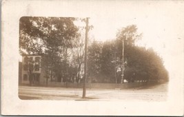 Nostalgic Scene House Long White Picket Fence Tree Lined Road Postcard Z23 - £7.66 GBP