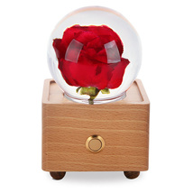 Real Preserved Flower Wireless Bluetooth Speaker, LED Night Light in Glass Dome - £31.88 GBP