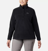 COLUMBIA Plus Size 2X Benton Springs Half Snap Pullover Fleece Jacket Black NWT - £25.42 GBP