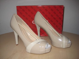 Guess Shoes Size 8.5 M Womens New Hershe Light Natural Open Toe Pumps  - £62.51 GBP