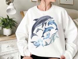 Dolphin Hoodie, Dolphin Lover SweatShirt, Dolphin Gifts, Vacation Summer, Dolphi - £36.16 GBP