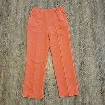 Alfred Dunner Pull On Elastic Waist Orange Pants ~ Sz 8 ~ High Rise ~ 31&quot; Inseam - $22.49