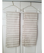 Set of Two (2) Beige And Tan Cotton &amp; Rayon Curtain Valances - £31.10 GBP