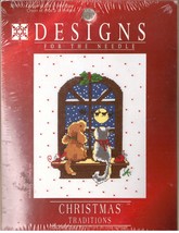 Christmas Traditions Cross Stitch Embroidery Kit 301900 Dog And Cat In Window - £5.50 GBP