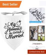 Chic Wedding Dog Bandana for Pet Engagement Announcements - Black Neckerchief