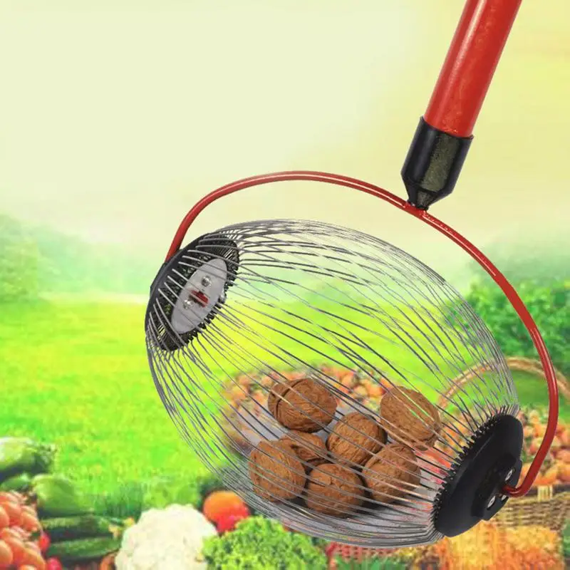 Nut Gatherer Fruit Picker Ball Collector Rolling Nut Harvester Alloy Telescopic  - £244.89 GBP