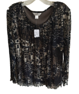 Christopher And Banks Womens XL Lined Blouse Black NWT - $411.85 MXN