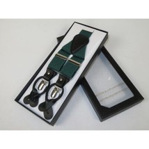 ELEGANT Suspenders Clip on and Button Option for Slacks or Suit Pants Green - $25.00