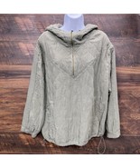 American Eagle Anorak Hooded Jacket Women Med Drawstring Pullover Olive ... - $14.25