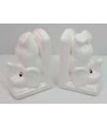 VTG White Ceramic Elephant Bookend Hidden Coin Piggy Bank Set Japan Retr... - €16,45 EUR