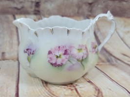 VTG B.R.C. Gladstone Creamer  Germany Thin White Green Pink Flowers Gold... - $13.27