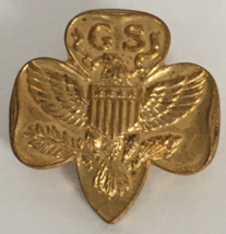 Girl Scouts Membership Pin Vintage WWII Era 1940s Eagle Non-Magnetic GS History - £6.28 GBP