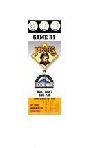 June 3 1996 Colorado Rockies @ Pittsburgh Pirates Ticket Carlos Garcia 4 Hits - £15.77 GBP