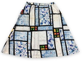 Vtg 80s 90s Abstract Geometric Wearable Art A-Line Skirt USA Made Womens Sz 18 - £16.93 GBP