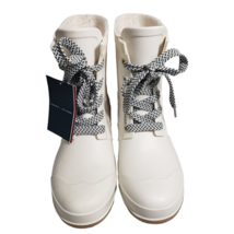 Tommy Hilfiger Womens Tamar Ivory Faux Fur Lined Lace Up Ankle Rain Boot... - $74.23