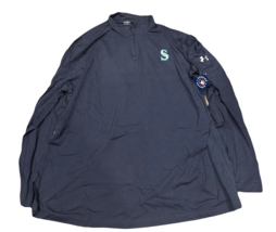 NWT New Seattle Mariners Under Armour Tri-Blend Logo Pullover Size 5XL Jacket - £38.84 GBP