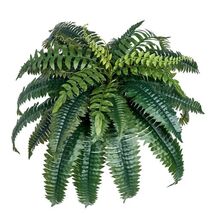2 Pcs Artificial Boston Ferns Plastic Fern 35 Branches Indoor Outdoor Decor - $48.06