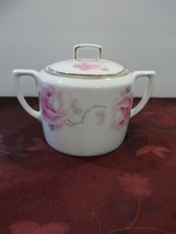 Antique Z.S &amp; C Bavaria Sugar Bowl With Pink Roses - £18.76 GBP