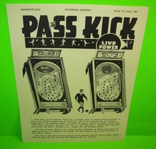 Pinball Machine AD Pass Kick Drop Exhibit Amusement Marketplace Magazine... - $25.18