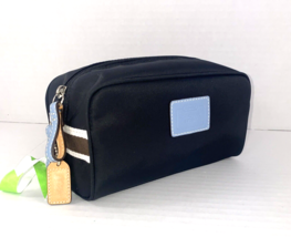 Coach Cosmetic Bag  Hampton Black Nylon Blue Travel Zip M7 - $53.45