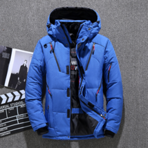 Winter Coat Down Thick Men Jacket Solid Hooded Long Parka Hat Detachable Jacket - £55.46 GBP