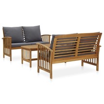 vidaXL Acacia Wood Garden Lounge Set Medium Dark Grey - €445,65 EUR