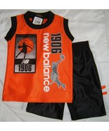 New Balance Boys Tank Shorts 2 pc Set Orange Size 18M 18 Months - $208.88 MXN