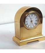 Miniature  Brass Clock 1.75 Inches New Battery - $14.85