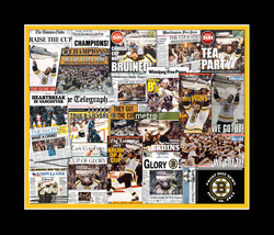 Boston Bruins 2008 Stanley Cup Newspaper Collage Print. 25 Various Newspapers - £15.65 GBP