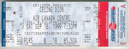 CELINE DION 1999 Vintage Ticket Stubs Ottawa Corel &amp; Toronto Air Canada FLOOR  - £10.35 GBP