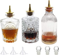 Bitters Bottle Set - Glass Vintage Bottle, Decorative Bottles With Dash, 3 Pack - £28.76 GBP