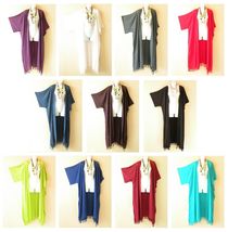 CG18 Solid Kimono Cardigan Duster Kaftan Coat Maxi Jacket Cover up - up ... - $29.90