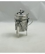 Antique Early 19 Century Continental Silver Mustard Pot With Crystal Liner - £353.70 GBP