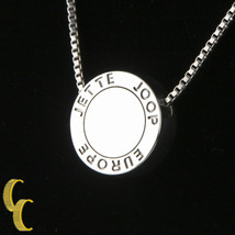 Jette Joop Sterling Silver Circle Pendant 16&quot; Box Chain Great Gift - $3,453.30 MXN