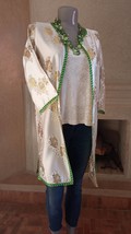 Gorgeous Metallic Gold and green Moroccan Brocade Tunic for women, Elega... - £106.38 GBP