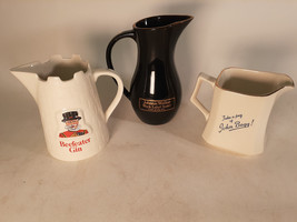 Vintage Bar/Pub Water Pitchers, Lot of 3, John Begg, Johnnie Walker, Bee... - $41.73