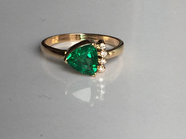 Emerald ring,gold ring,engagement ring,wedding ring,14k gold ring, emerald,jewel - £2,152.94 GBP