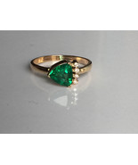 Emerald ring,gold ring,engagement ring,wedding ring,14k gold ring, emera... - £2,185.80 GBP