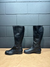 Nine West Contigua Black Leather Knee High Boots Women’s Sz 7.5 M - £39.29 GBP