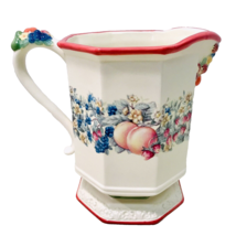 Avon 2003 Sweet Country Harvest Fruit Bounty Ceramic Footed Pitcher 64 oz. - £15.94 GBP