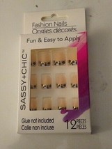 Sassy&amp;Chic Fashion Nails 3 x 12 Pieces (without glue) New. Free Shipping - £19.84 GBP